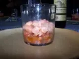 Recette Tartare de saumon sur un lit de tomates