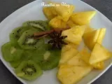 Recette Carpaccio d'ananas et kiwis au citron vert