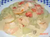 Recette Gambas au concombre et au curry