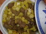 Recette Kebda bel batata (foie aux pommes de terre frites)