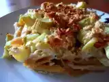 Recette Gratin de penne à la rhubarbe et aux flocons d'avoine