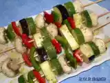 Recette Brochettes de lieu et légumes