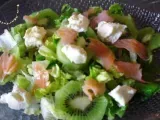 Recette Salade fraicheur, kiwi et saumon fumé