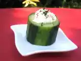 Recette Petits puits de concombre au chèvre frais et à la ciboulette