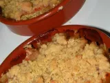 Recette Crumble rhubarbe - fraise - pêche