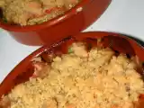 Recette Crumble rhubarbe - fraise - pêche