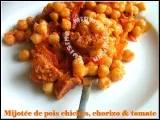 Recette Mijotée de pois chiches au chorizo & à la tomate