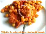 Recette Mijotée de pois chiches au chorizo & à la tomate