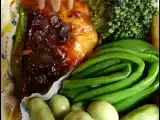 Recette Poulet poêlé au mirin et brunoise de légumes