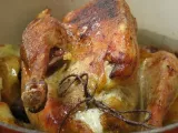 Recette Pintade farcie au boudin & aux marrons, pommes rôties au miel