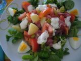 Recette Salade au bacon et sauce au fromage blanc (4 points)