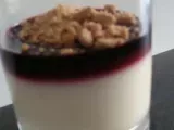 Recette Pannacotta au yaourt citron gelee de myrtilles crumble speculos