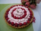 Recette Tarte meringuée rhubarbe-framboises