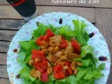Recette Salade de dinde chaude, crème de vinaigre balsamique noir au jus de truffe