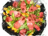 Recette Salade festive de mâche au magret de canard fumé