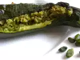 Recette Courgettes farcies de riz aux herbes, pistaches et parmesan