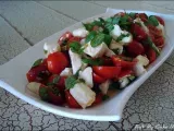 Recette Salade de tomates cerises, fromage en grains et basilic frais