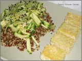 Recette Tofu au sésame et sa salade de quinoa, courgette et graines germées