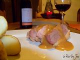 Recette Magret de canard sauce périgueux, pommes de terre nouvelles à la graisse d'oie