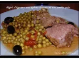 Recette Gigot d'agneau aux olives et epices douces aux petits pois (crock-pot)