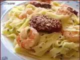 Recette Pâtes aux crevettes (scampis) et aux saveurs d'italie