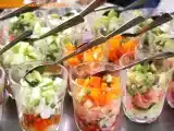 Recette Verrines de saumon et cabillaud crus