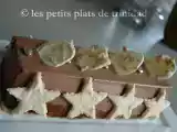 Recette Bûche fondante au chocolat, feuilleté praliné, coeur de meringue, sur dacquoise amande