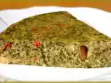 Recette Quiche sans pâte d'épinards aux tomates marinées et arachides.