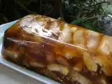 Recette Marbré de foie gras aux poires, aux pêches ou aux pommes en gelée de sauternes.