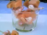 Recette Mini-brochettes melon et crevettes