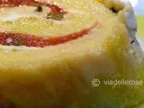 Recette Roulé de genoise au poivron mariné et crème de fromage aux herbe