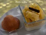 Recette Mini babas au rhum compotee d'ananas frais vanille et creme patissiere