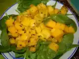 Recette Salade épinards et mangue à la coriandre fraîche