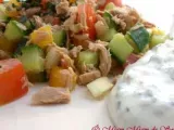 Recette Salade de thon multicolore & sauce yaourt