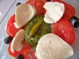 Recette Salade de tomates de mozzarella et pesto (basilic)