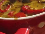 Recette Flan léger d'aubergine aux deux poivrons