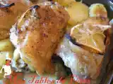 Recette Poulet citron sur lit de pommes de terres et oignons