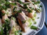 Recette Salade de matjes, fèves et champignons