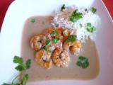 Recette Gambas à la normande. ww 4.5 points