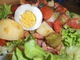 Recette Salade aux lardons et sauce au fromage blanc