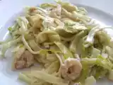 Recette Pâtes aux crevettes et poireaux