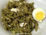 Recette Salade de haricots verts, vinaigrette a l'oeuf ecrase