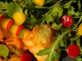 Recette Tricolore de poivrons, roquette, parmesan