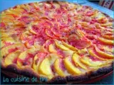 Recette La tarte de nicolas (pêches, pralines roses)