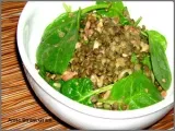 Recette Salade de lentilles tièdes aux pousses d'épinards