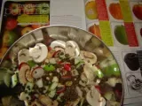 Recette Salade de lentilles, pommes vertes, noix, champignons et radis