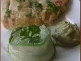Recette Filets de poisson sauce verte et son roulé de patate douce