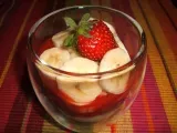 Recette Verrine de yaourt au coulis de fraises et aux bananes