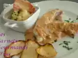 Recette Filet de lotte sauce chorizo puree et ships de celeri