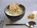 Recette Riz au lait de coco, poire japonaise, gingembre confit et sésame noir